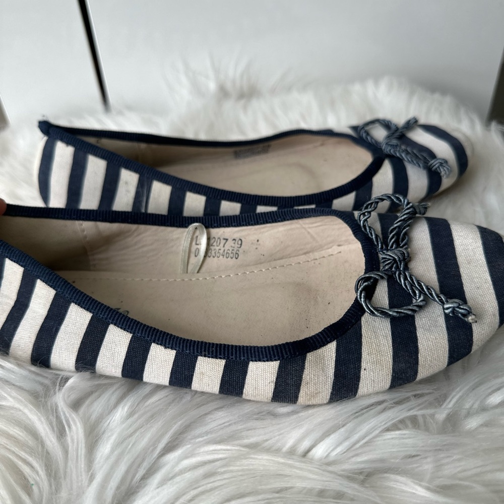 Super cute navy striped canvas ballerinas flats - Picture 4 of 6